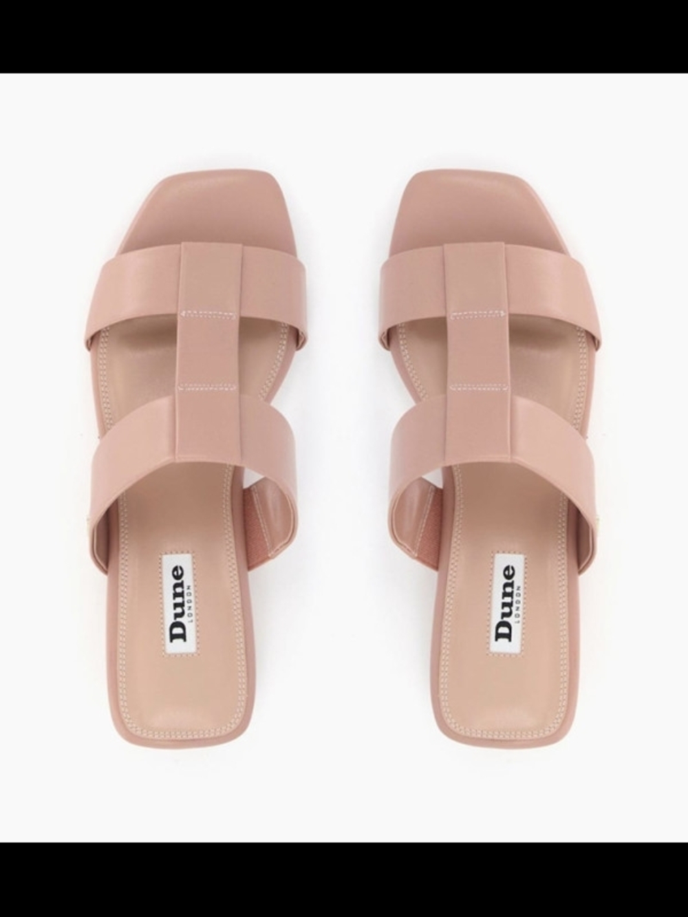 Dune London Keepar Leather Cross-Strap Slide Wedge Heel Mules 38